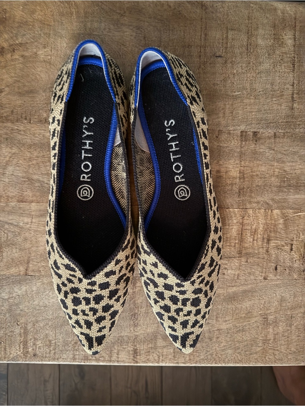 Rothy's The Point Leopard Print Flats - Size 9W - Barely Worn!